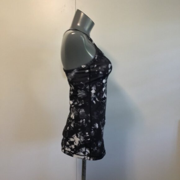 Lululemon Power Y Tank (Luon) Dusk Dye White Black Size 4 - Picture 3 of 11